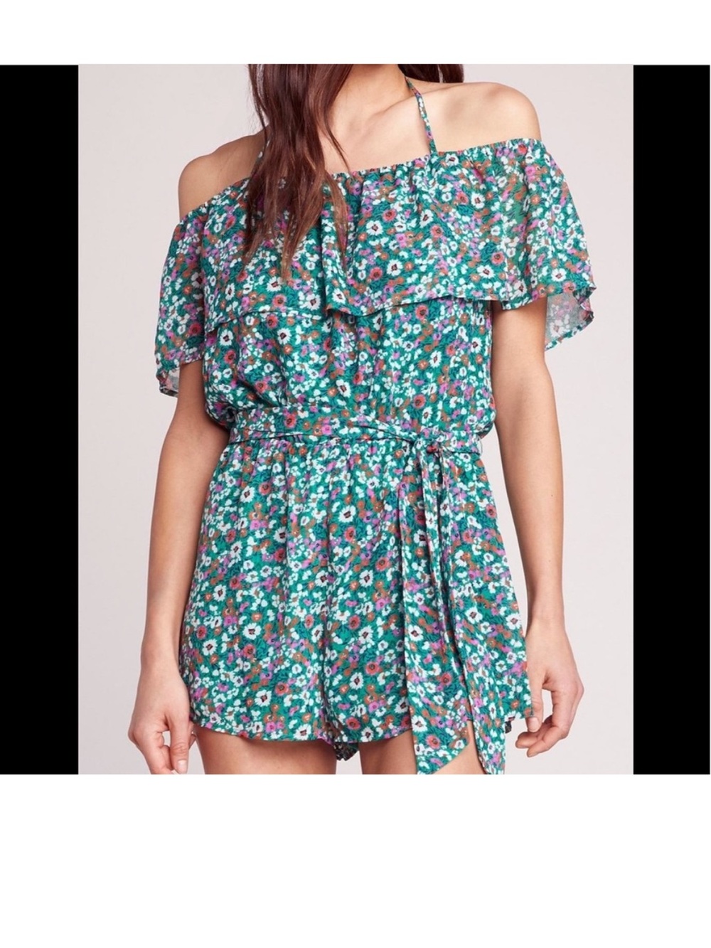 BB Dakota Green Floral Romper